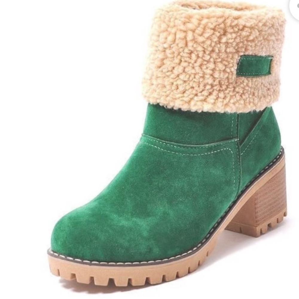 Women /Winter Warm Snow Boots/Ankle Boot Casual/Mid Calf Boots /Color Green /40 - Picture 6 of 15